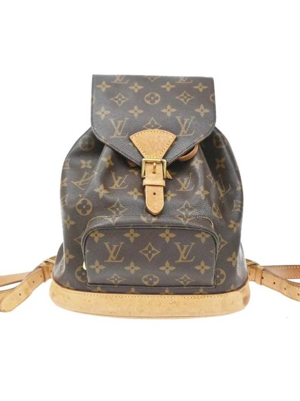 LOUIS VUITTON Montsouris MM Backpack Bag Monogram Leather Brown
